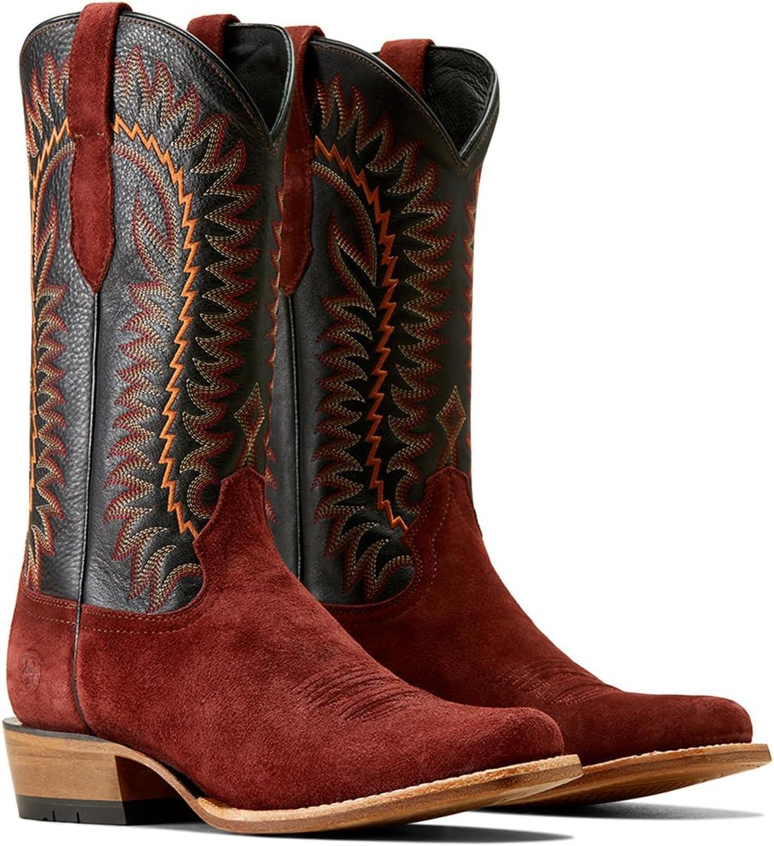 imageAriat Mens Futurity Time Cowboy BootBlackMahogany Roughout