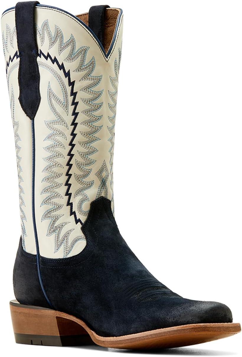 imageAriat Mens Futurity Time Cowboy BootBlancoPolo Blue Roughout