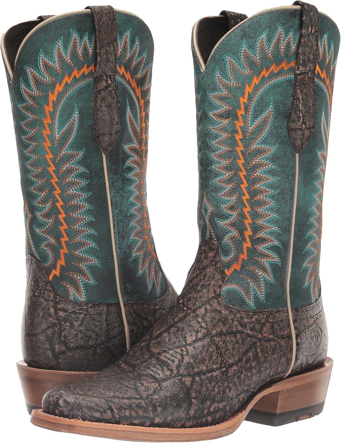 imageAriat Mens Futurity Time Cowboy BootDistressed CharcoalBlue Glory