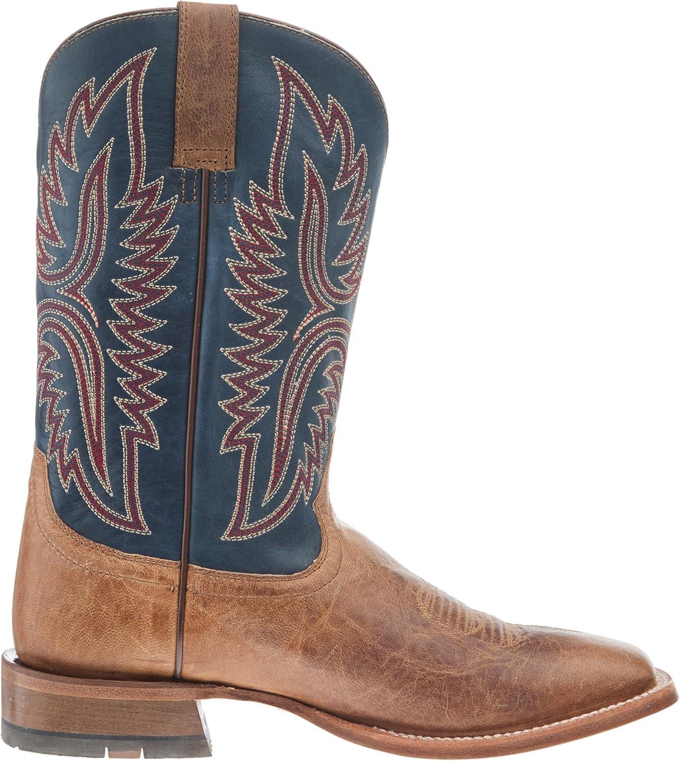 imageAriat Mens Hybrid Roughstock Square Toe Western BootBoneHonorable Blue