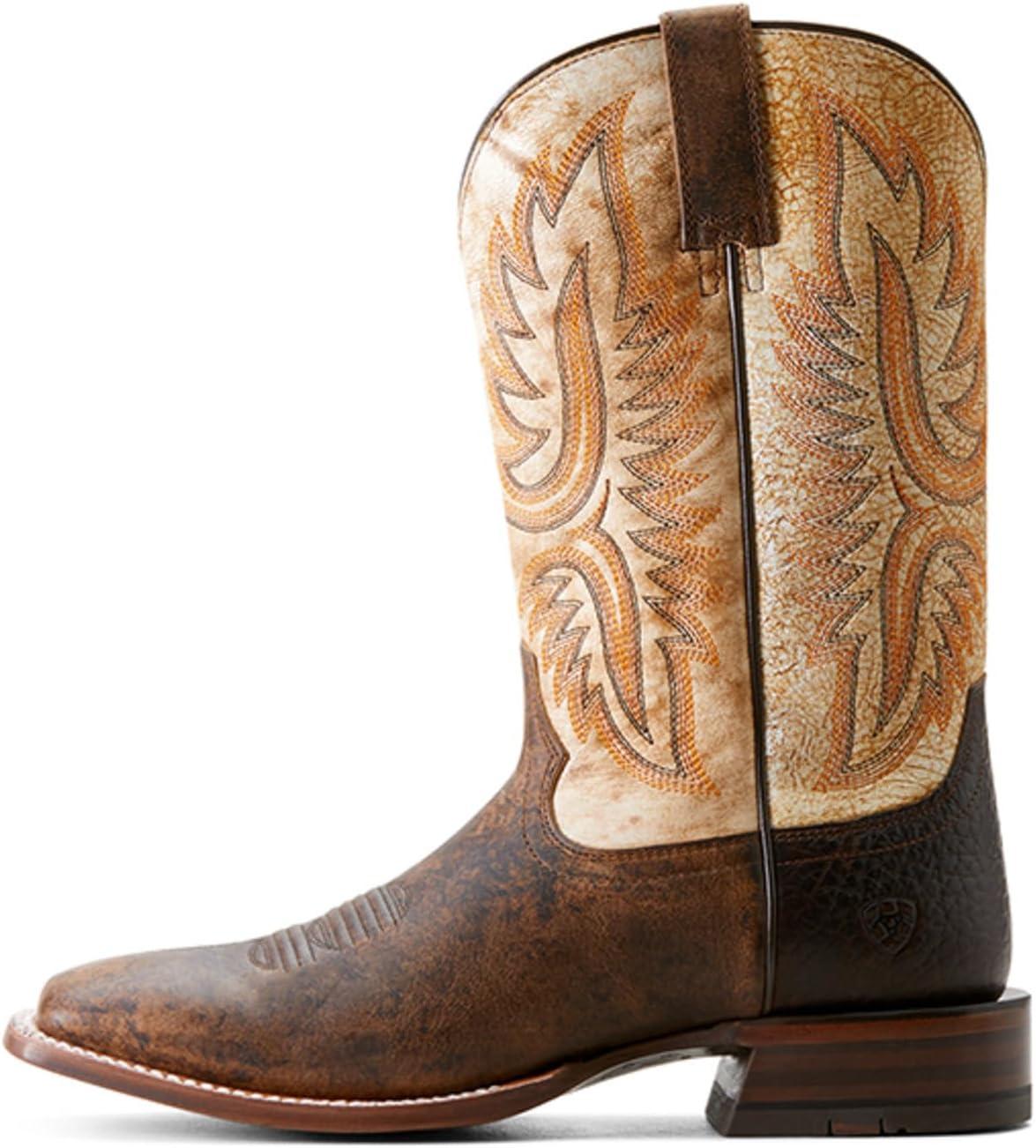 imageAriat Mens Hybrid Roughstock Square Toe Western BootMapleWarm Stone