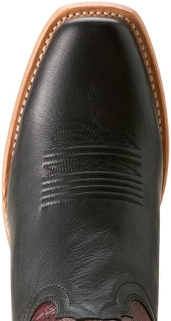 imageAriat Mens Hybrid Roughstock Square Toe Western BootMidnight BlackDark Brick