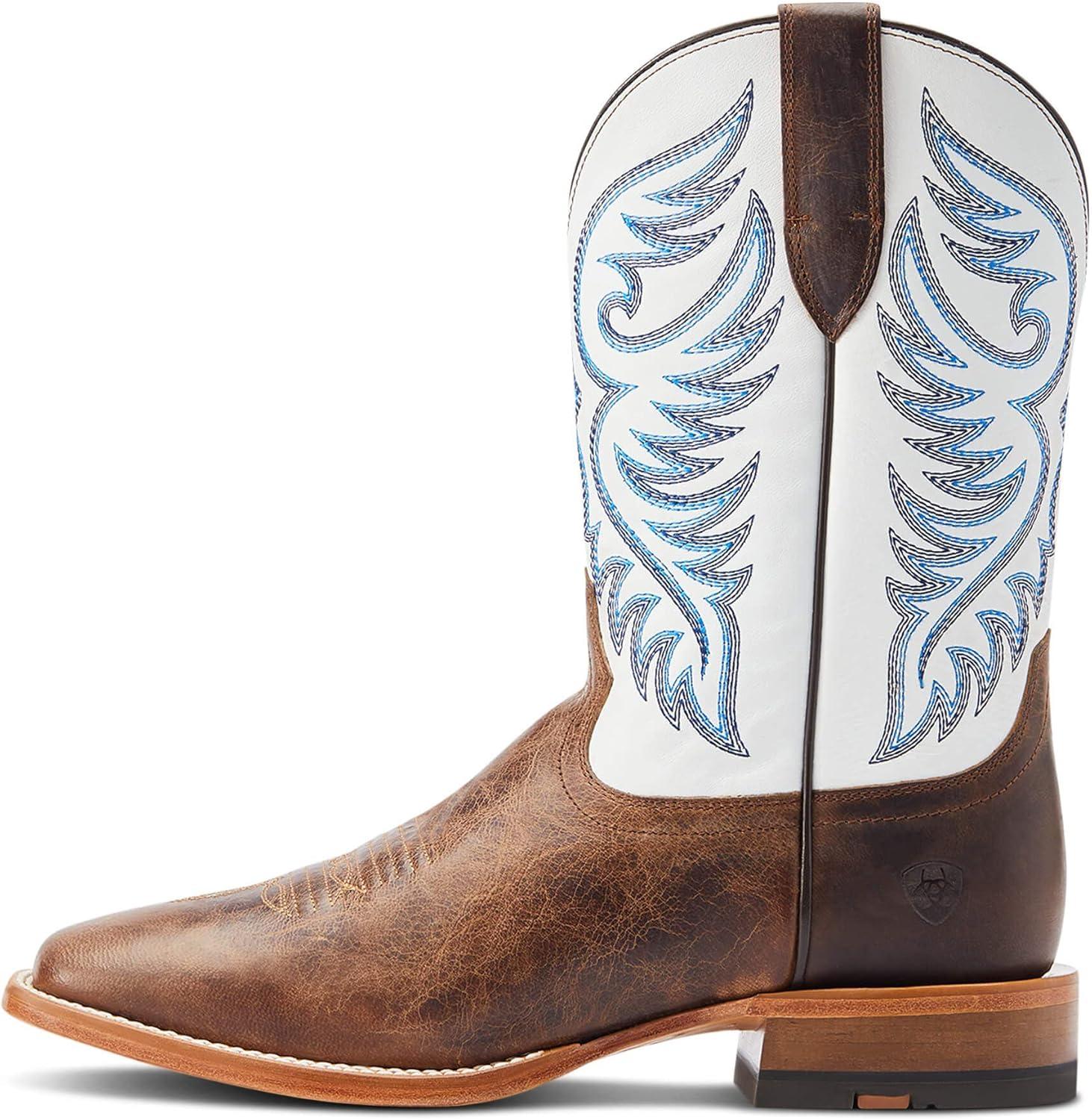 imageAriat Mens Hybrid Roughstock Square Toe Western BootPecan BrownCoastal Cream