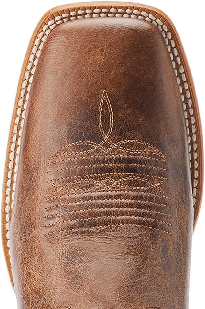 imageAriat Mens Hybrid Roughstock Square Toe Western BootPecan BrownCoastal Cream