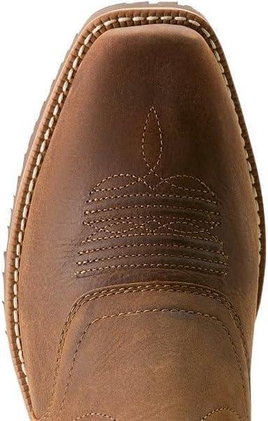imageAriat Mens Hybrid Roughstock Square Toe Western BootStatus Brown