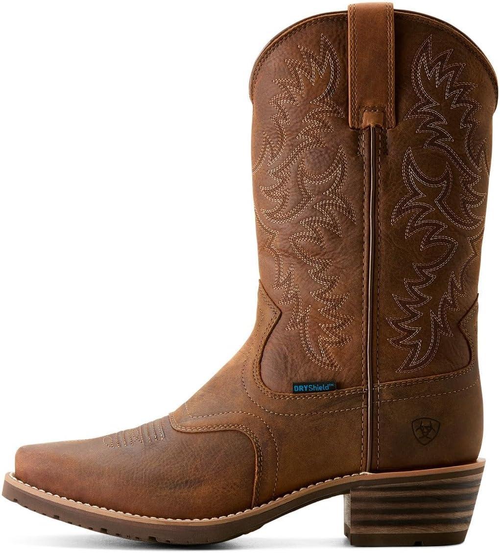 imageAriat Mens Hybrid Roughstock Square Toe Western BootStatus Brown