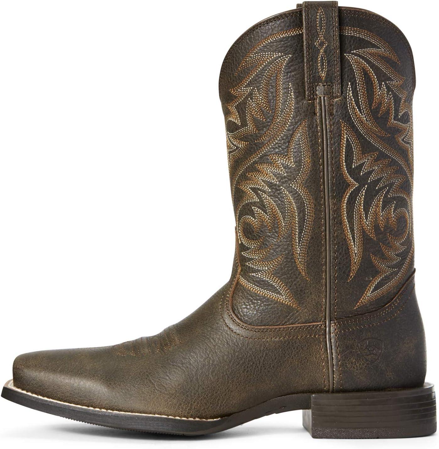 imageAriat Mens Sport Herdsman Western BootBlack Deertan