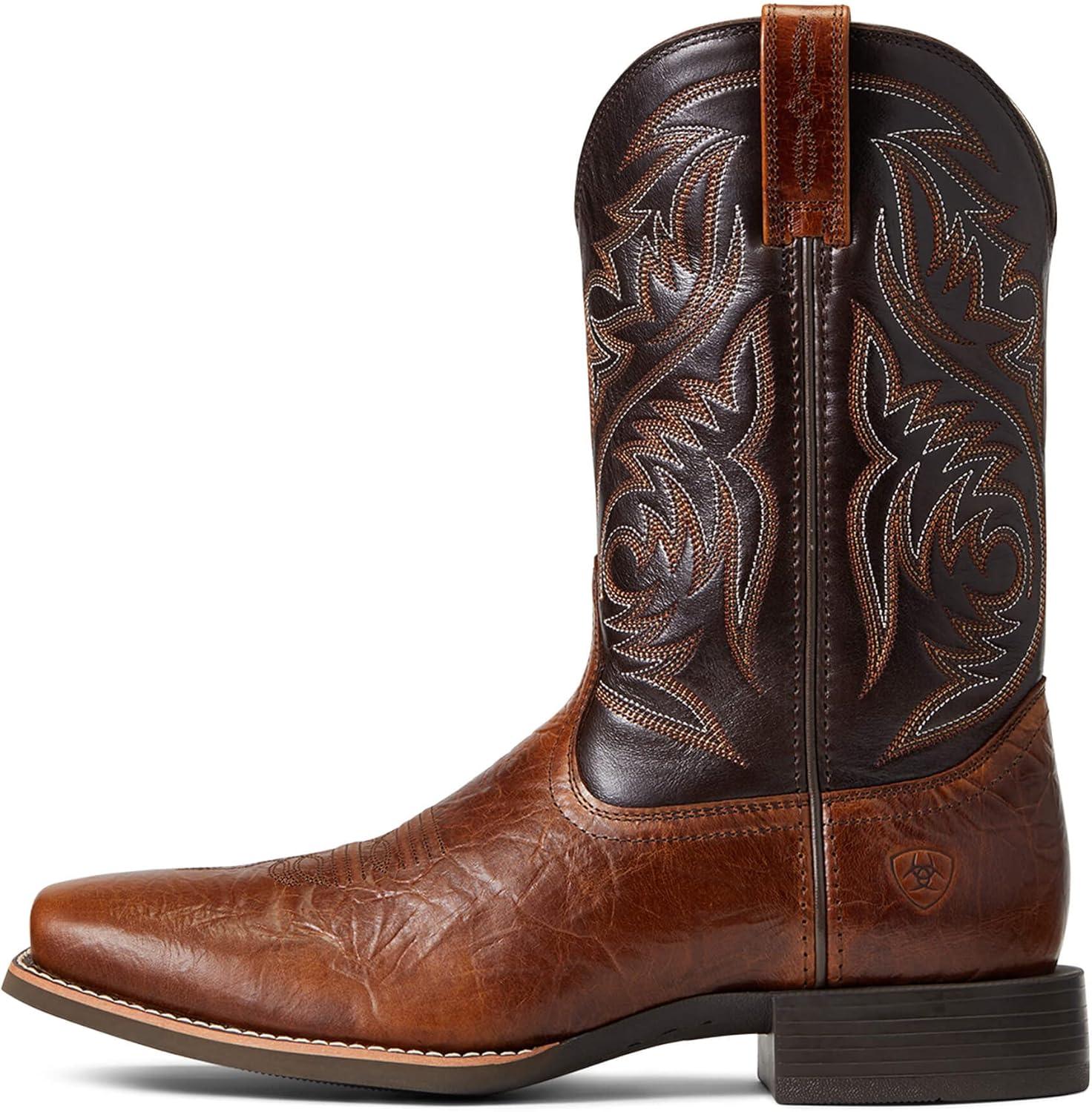 imageAriat Mens Sport Herdsman Western BootPeanut ButterChaga Brown