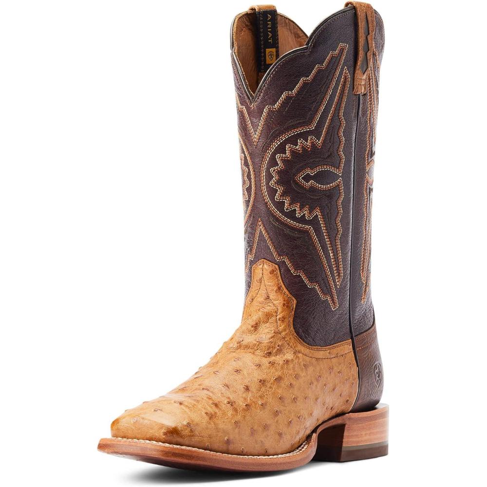 imageARIAT mens Broncy Western BootAntique Saddle Fq Ostrich