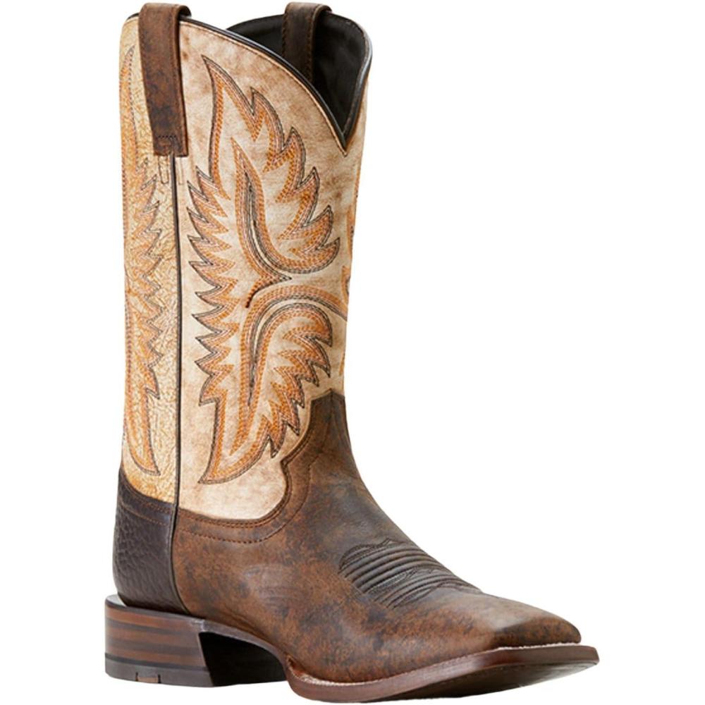 imageAriat Mens Hybrid Roughstock Square Toe Western BootMapleWarm Stone