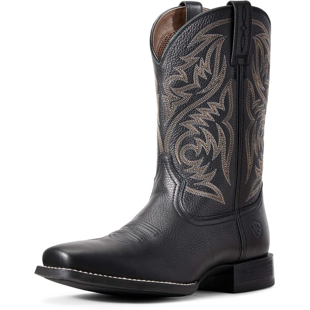 imageAriat Mens Sport Herdsman Western BootBlack Deertan