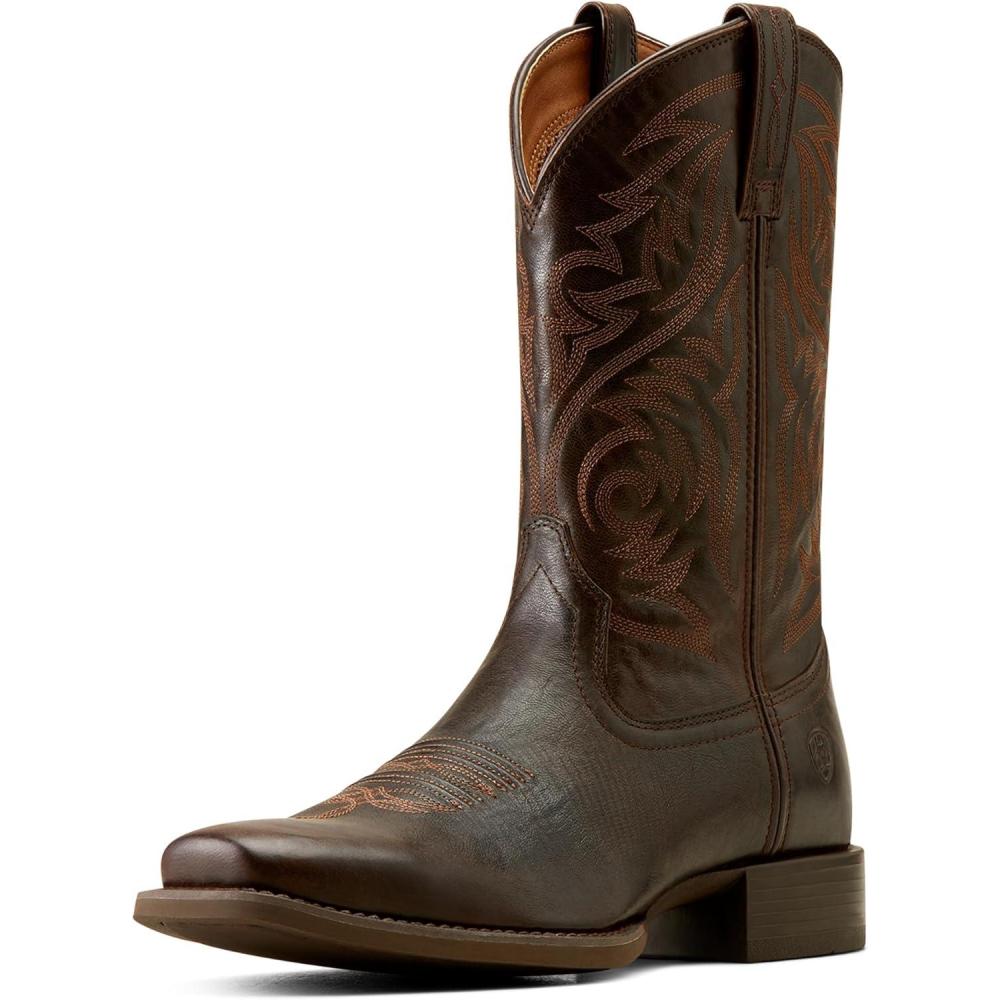 imageAriat Mens Sport Herdsman Western BootBurnished Chocolate
