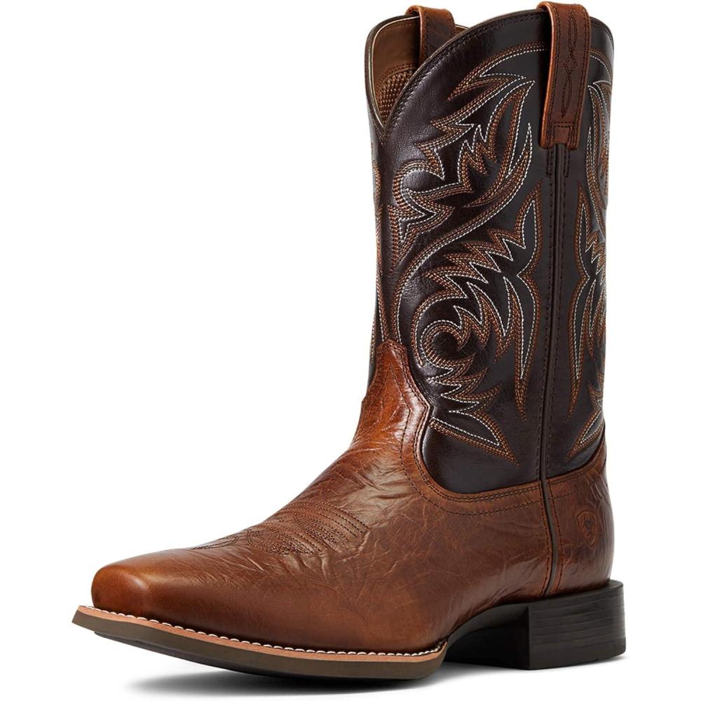 imageAriat Mens Sport Herdsman Western BootPeanut ButterChaga Brown