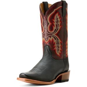 Ariat Men’s Hybrid Roughstock Square Toe Western Boot(Midnight Black/Dark Brick)