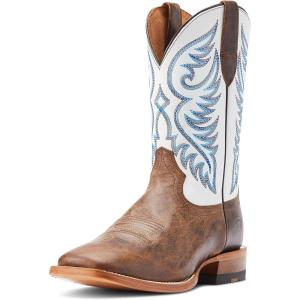 Ariat Men’s Hybrid Roughstock Square Toe Western Boot(Pecan Brown/Coastal Cream)