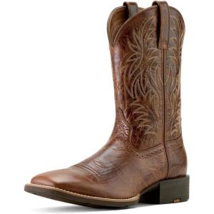 Ariat Men’s Sport Wide Square Toe Western Cowboy Boot(Dark Tan)