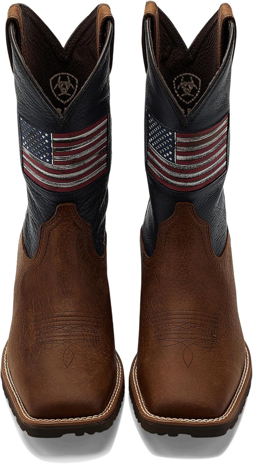 imageARIAT Mens Hybrid Rancher Patriot Wide Square Toe Cowboy Boot
