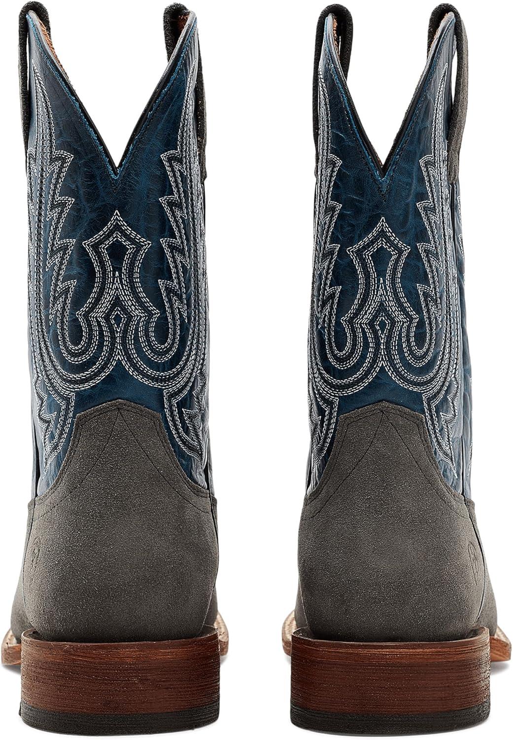 imageARIAT mens County Roads Wide Square Toe Cowboy BootIron Grey