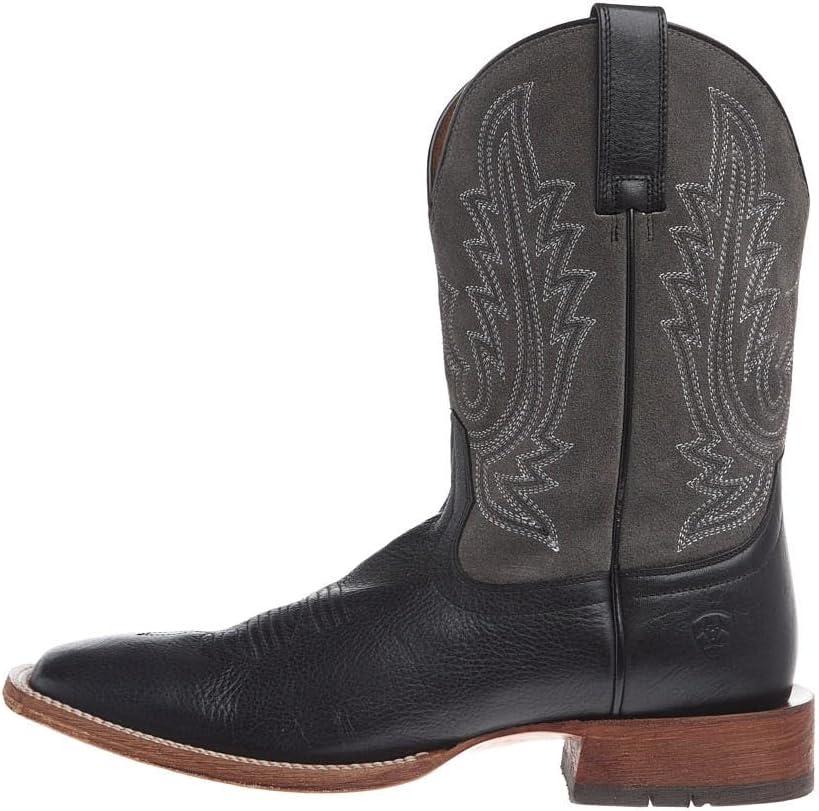 imageARIAT mens County Roads Wide Square Toe Cowboy BootNightshade Black