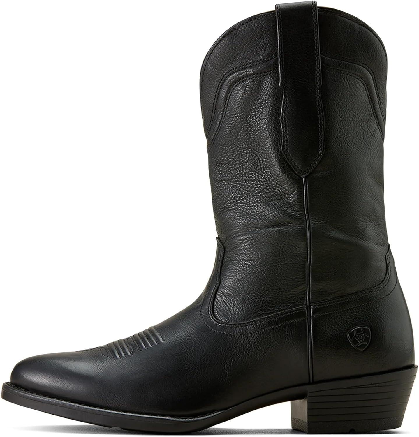 imageARIAT mens Easton R Toe Western BootEclipse Black