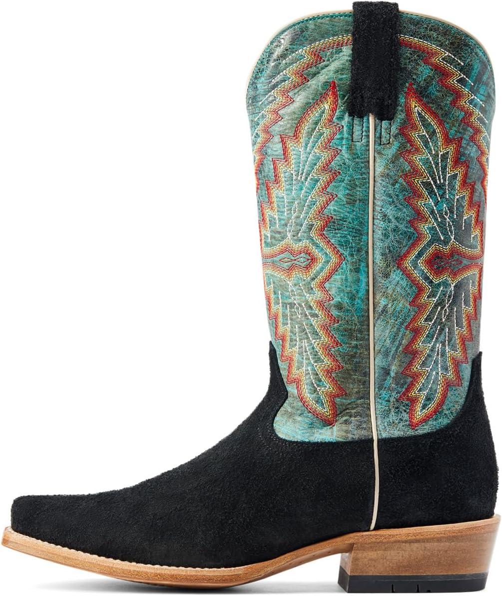 imageARIAT mens Futurity Showman Western BootBlack RoughoutRoaring Turquoise