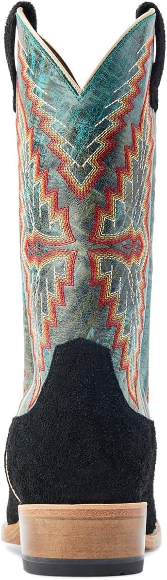 imageARIAT mens Futurity Showman Western BootBlack RoughoutRoaring Turquoise