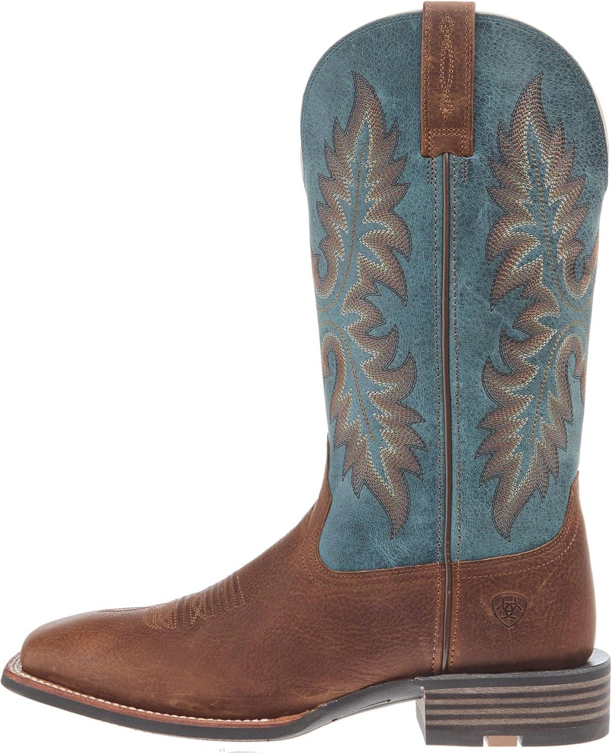 imageARIAT mens Hudson Cowboy BootWicker BrownDignity Blue