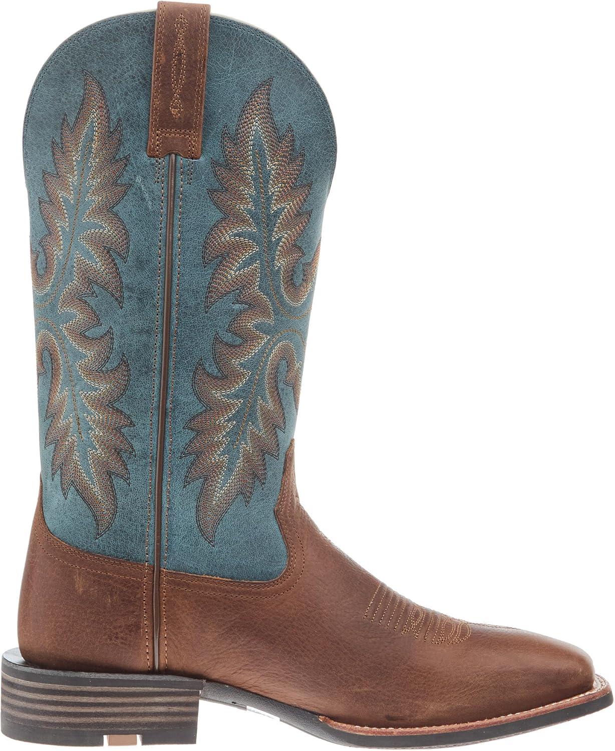 imageARIAT mens Hudson Cowboy BootWicker BrownDignity Blue