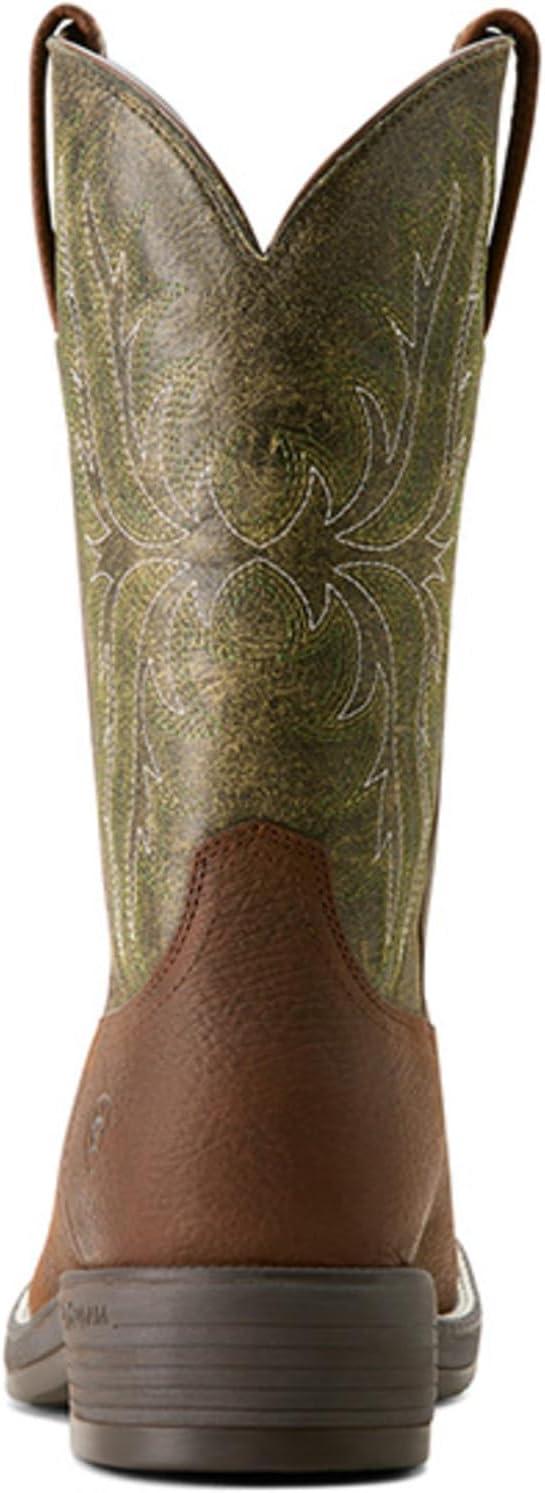 imageARIAT mens Ridgeback Round Toe Cowboy BootToffee BrownMoss Green