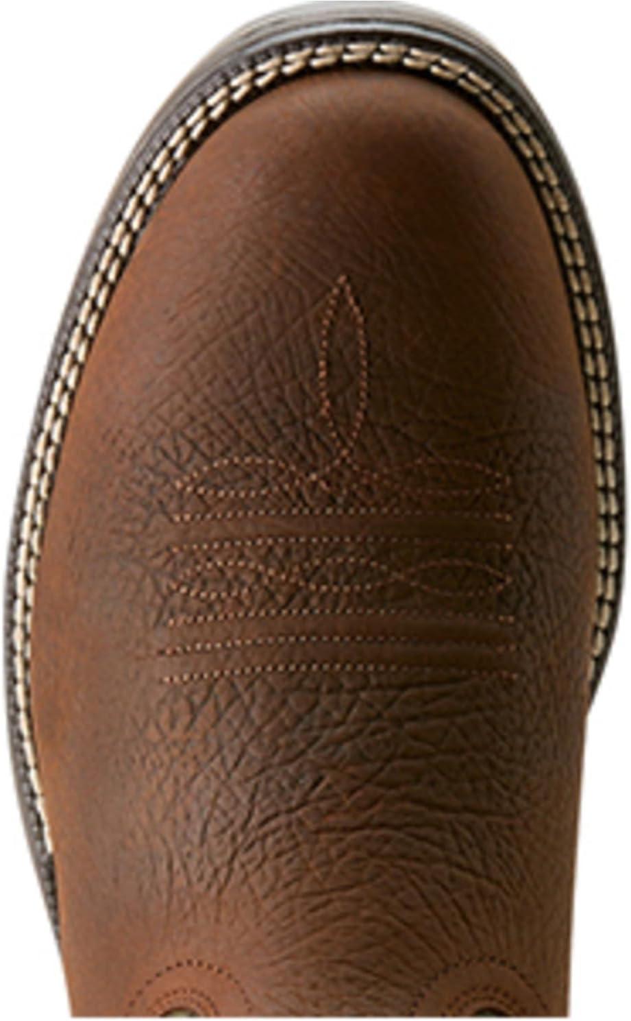 imageARIAT mens Ridgeback Round Toe Cowboy BootToffee BrownMoss Green