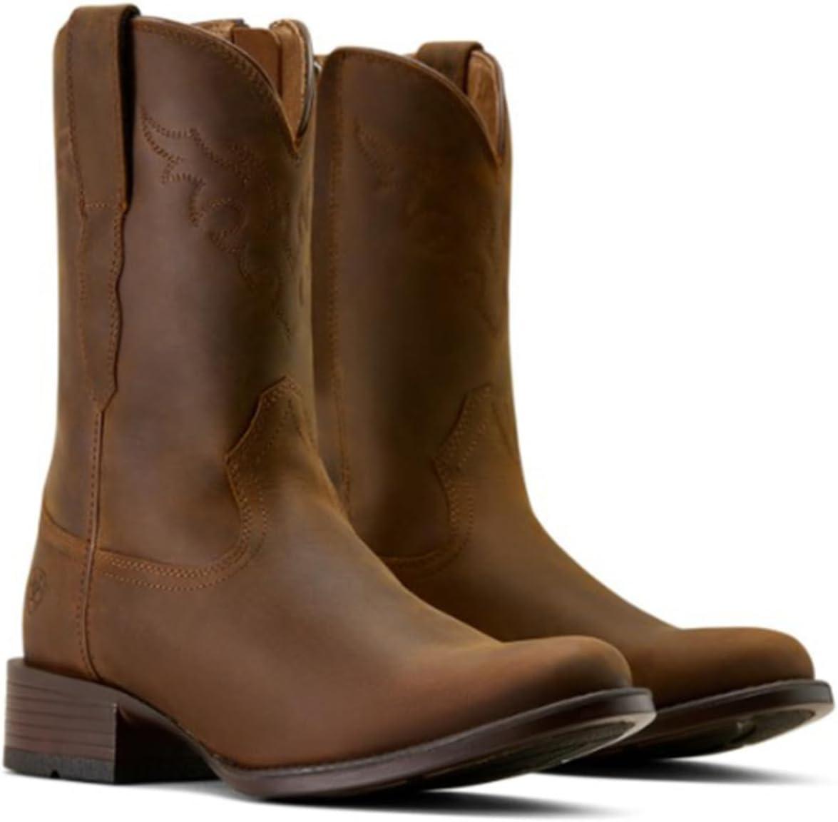 imageARIAT mens Sonoro Roper Toe Western BootDistressed Brown
