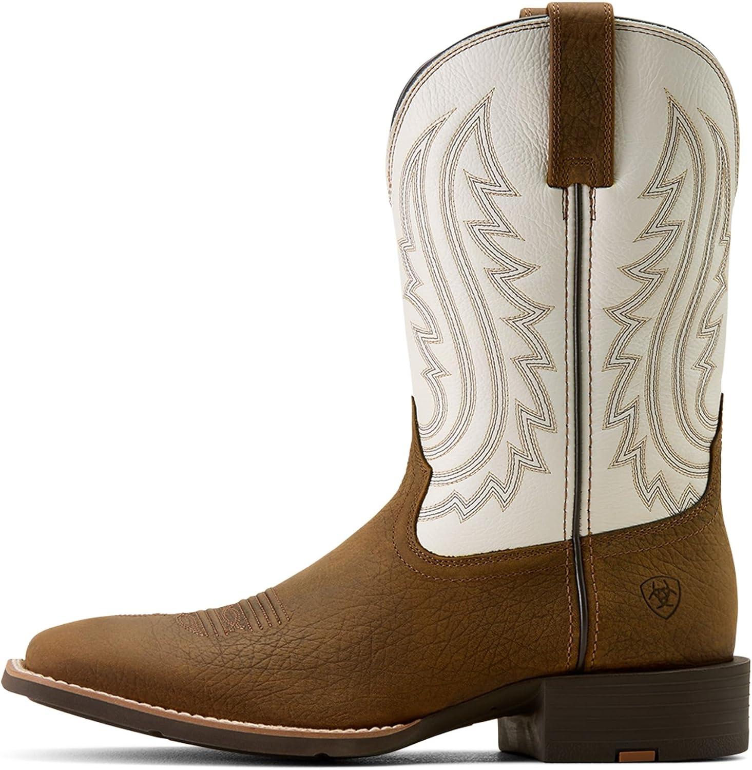 imageARIAT mens Sport Big Country Wide Square Toe Cowboy BootMustang Brown