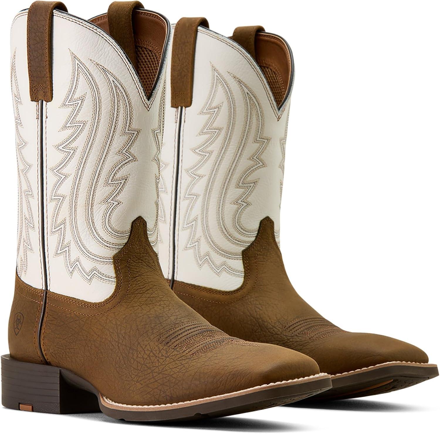 imageARIAT mens Sport Big Country Wide Square Toe Cowboy BootMustang Brown