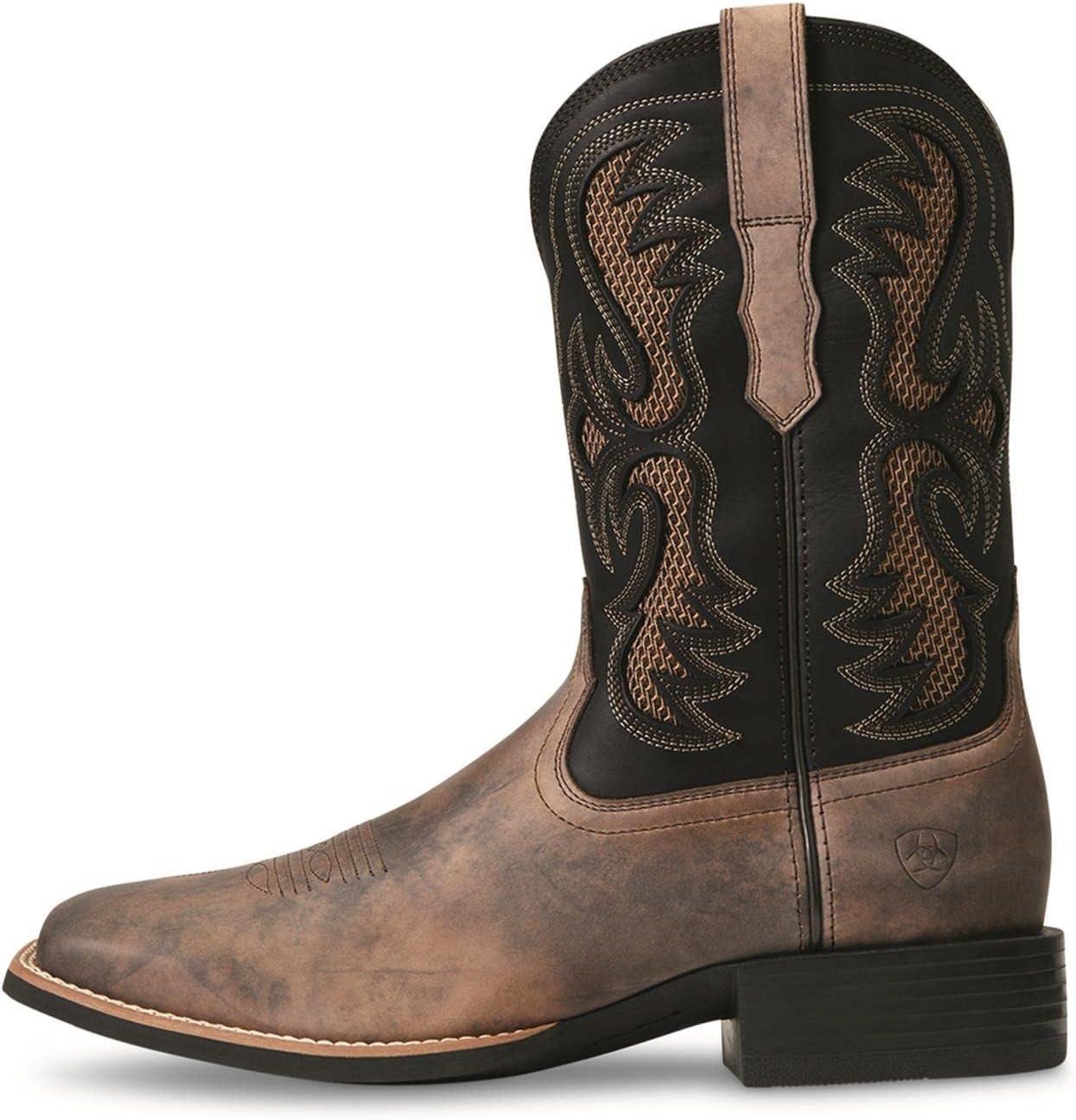 imageARIAT mens Sport Fresco Venttek Western BootHerd BrownBlank Ink