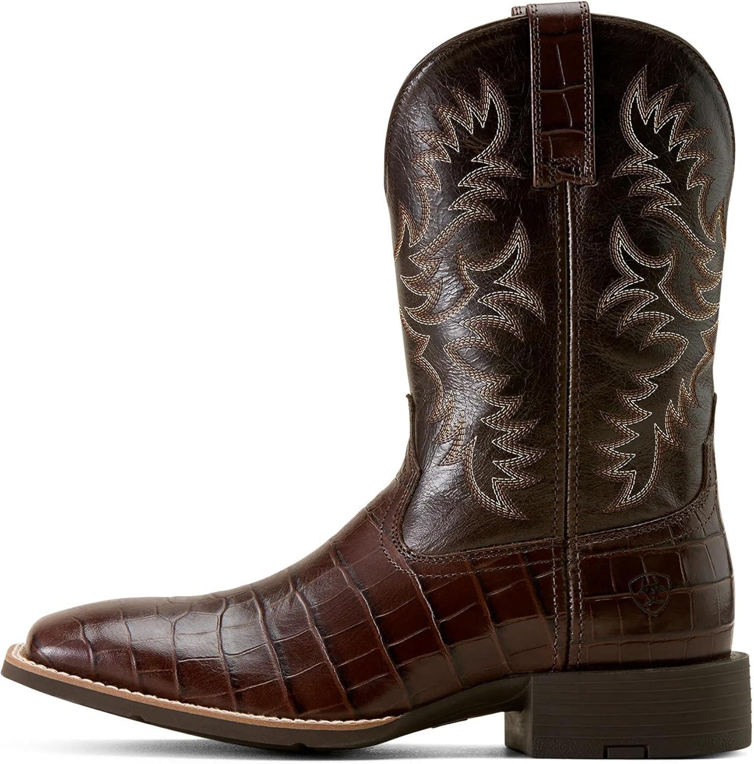 imageARIAT mens Sport Latigo Wide Square Toe Cowboy BootBitter Chocolate