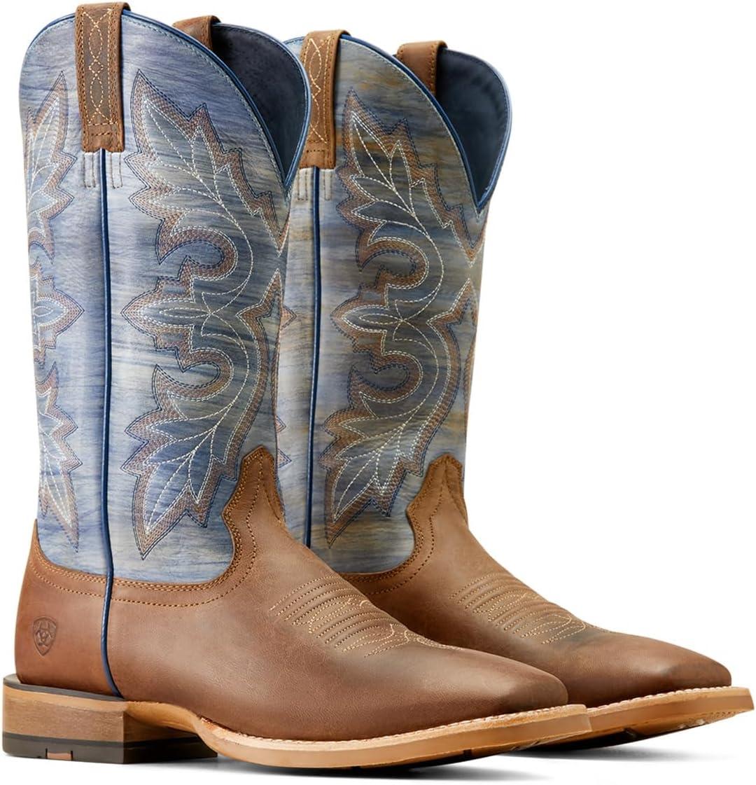 imageARIAT mens Standout Cowboy BootCloud BlueLoco Brown