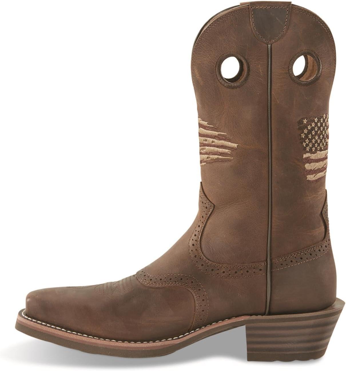 imageAriat Heritage Roughstock Western Boot Mens Square Toe Leather Work BootDistressed Brown