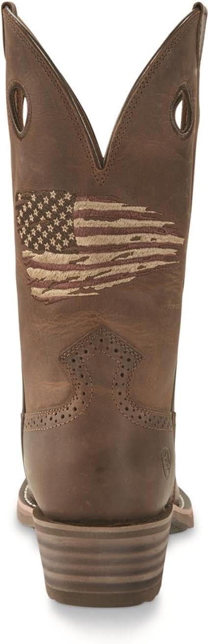 imageAriat Heritage Roughstock Western Boot Mens Square Toe Leather Work BootDistressed Brown