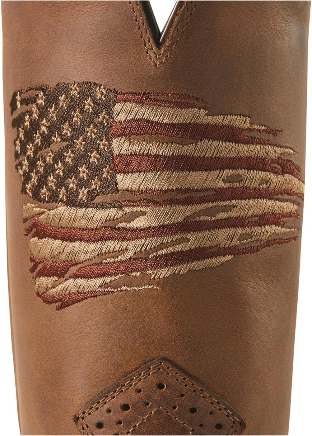 imageAriat Heritage Roughstock Western Boot Mens Square Toe Leather Work BootDistressed Brown