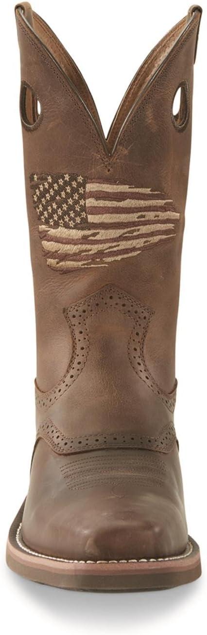 imageAriat Heritage Roughstock Western Boot Mens Square Toe Leather Work BootDistressed Brown