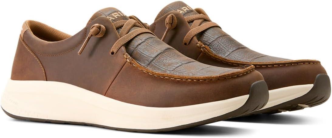 imageAriat Mens BuckeyeDistressed BrownDark Tan Crocodile Print
