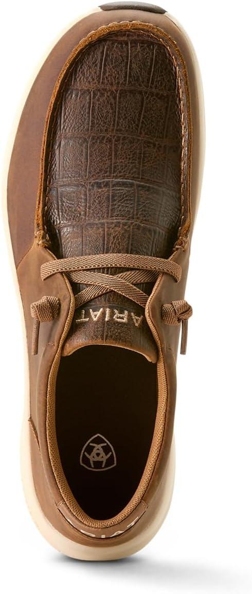 imageAriat Mens BuckeyeDistressed BrownDark Tan Crocodile Print