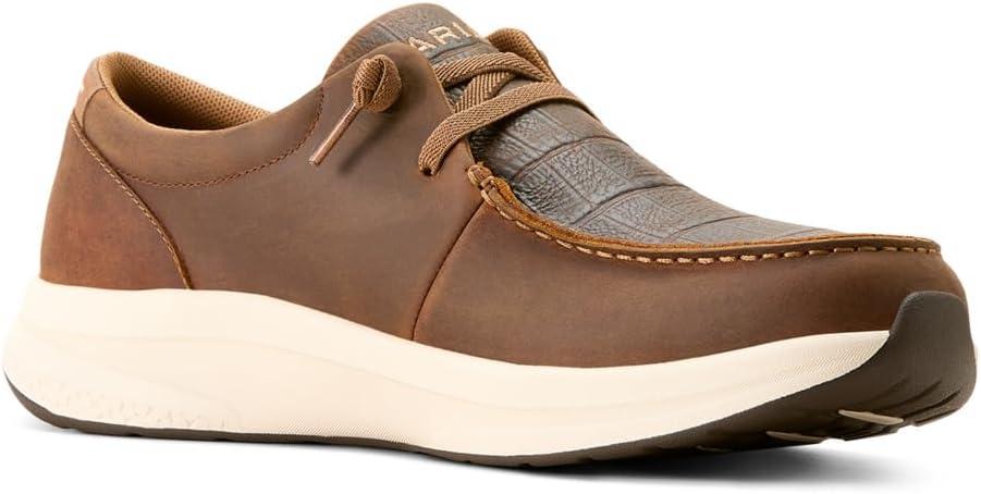 imageAriat Mens BuckeyeDistressed BrownDark Tan Crocodile Print