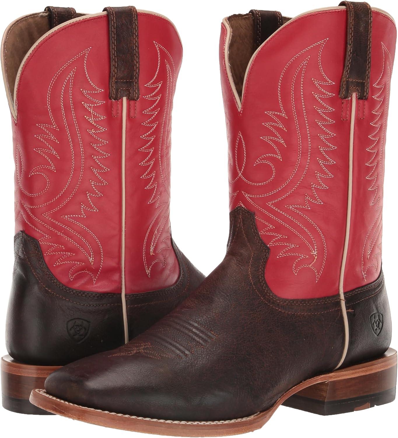imageAriat Mens Circuit Paxton Western BootChestnut BrownFire Red