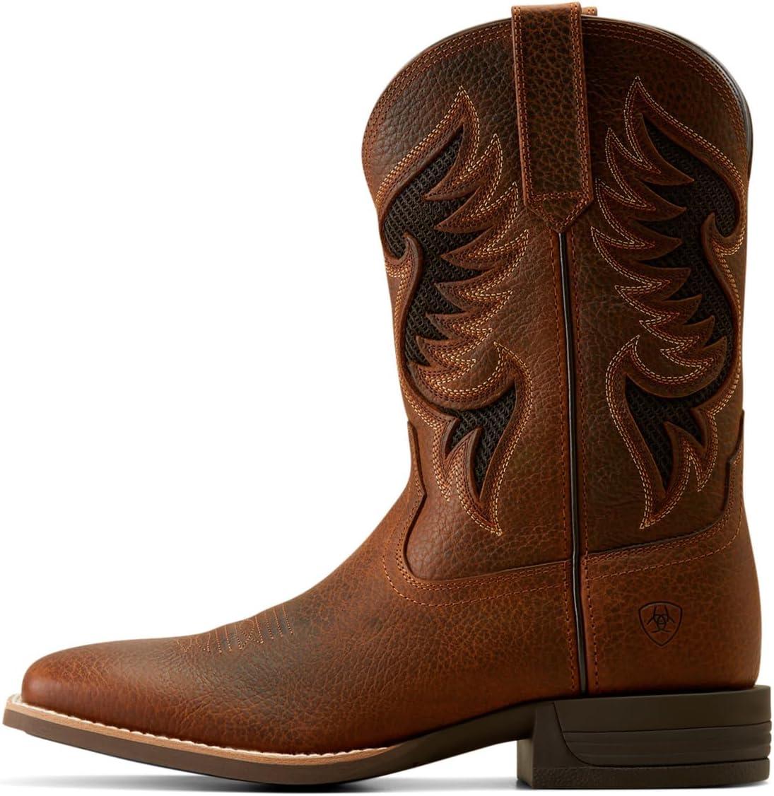 imageAriat Mens Cowpuncher VentTEK Cowboy BootBrown Oiled Rowdy