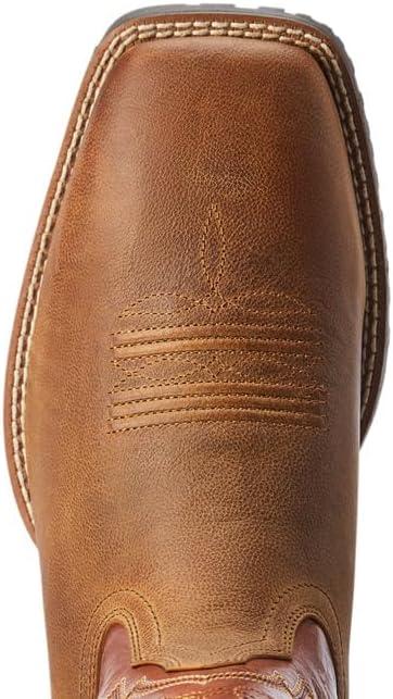 imageAriat Mens Hybrid Ranchwork Western BootSorrel CrunchRustic Red