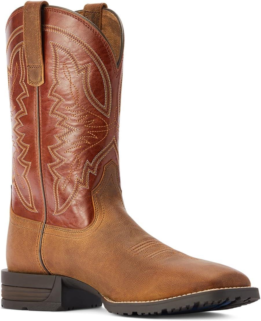 imageAriat Mens Hybrid Ranchwork Western BootSorrel CrunchRustic Red