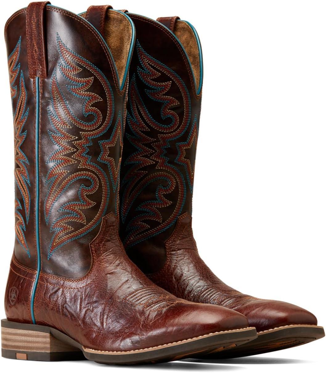 imageAriat Mens Ricochet Cowboy BootGingersnapMarble Brown
