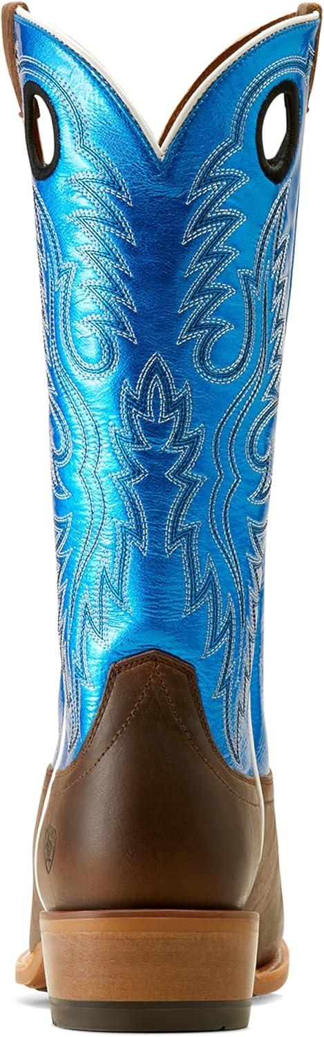 imageAriat Mens Ringer Cowboy BootBright Blue PatentTobacco Toffee