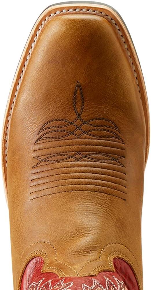 imageAriat Mens Ringer Cowboy BootRed CedarPolo Tan
